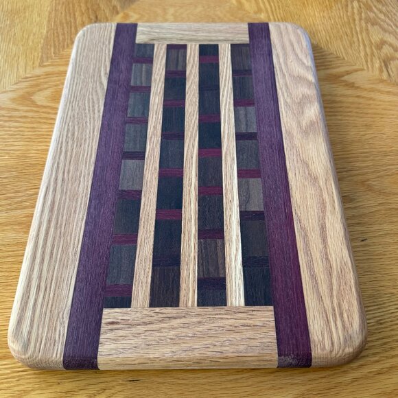 Cutting Board Walnut / Purple Heart / Oak Hardwoods Hand Crafted Reversi… - Picture 3 of 6